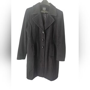 Saks Fifth Avenue -By Loro Piana &Italy   Women's Classic Black Pea Coat 14 Wool